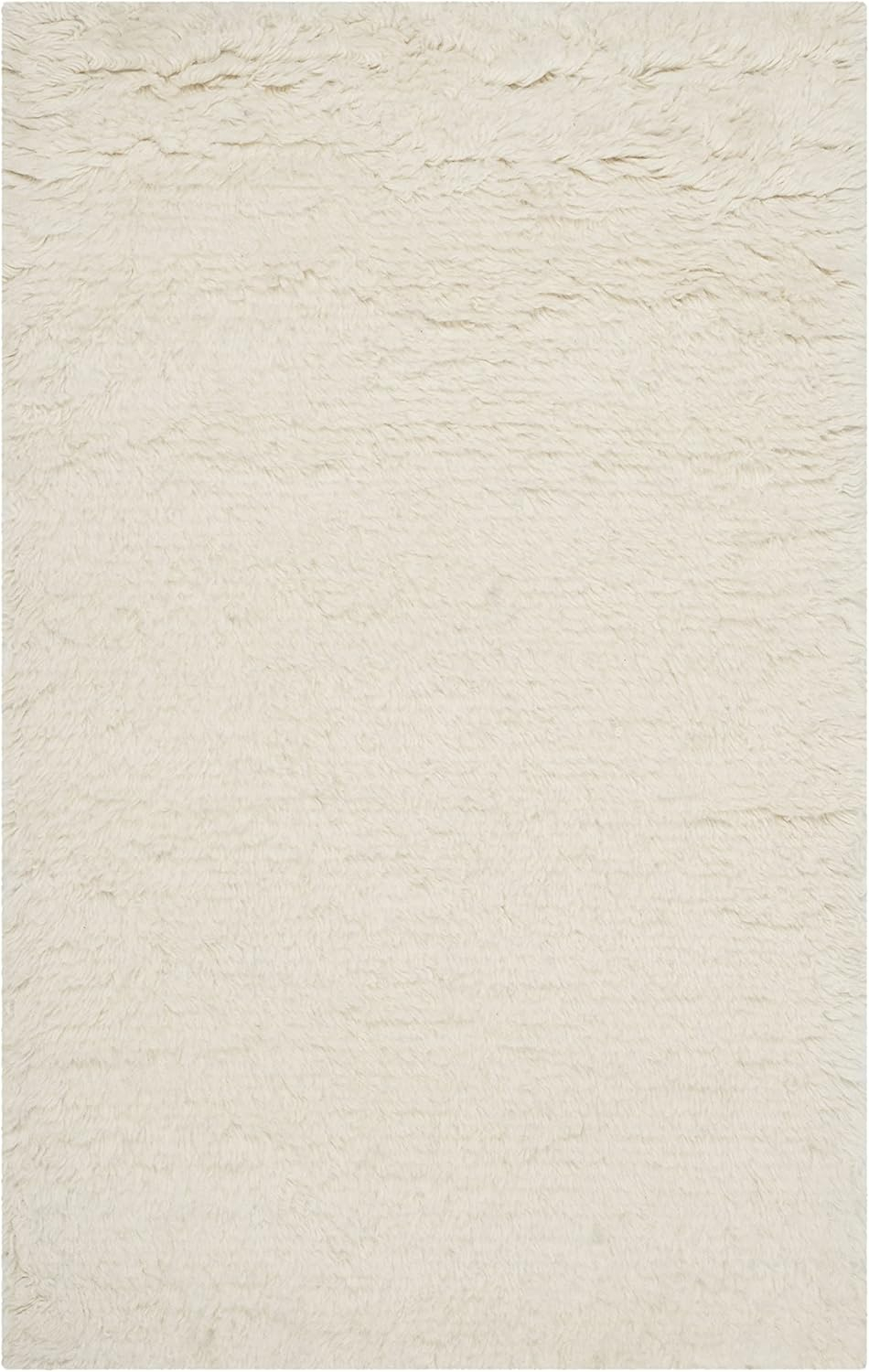 SAFAVIEH Flokati Gisselle Solid Wool Area Rug, Ivory, 2'6" x 4'