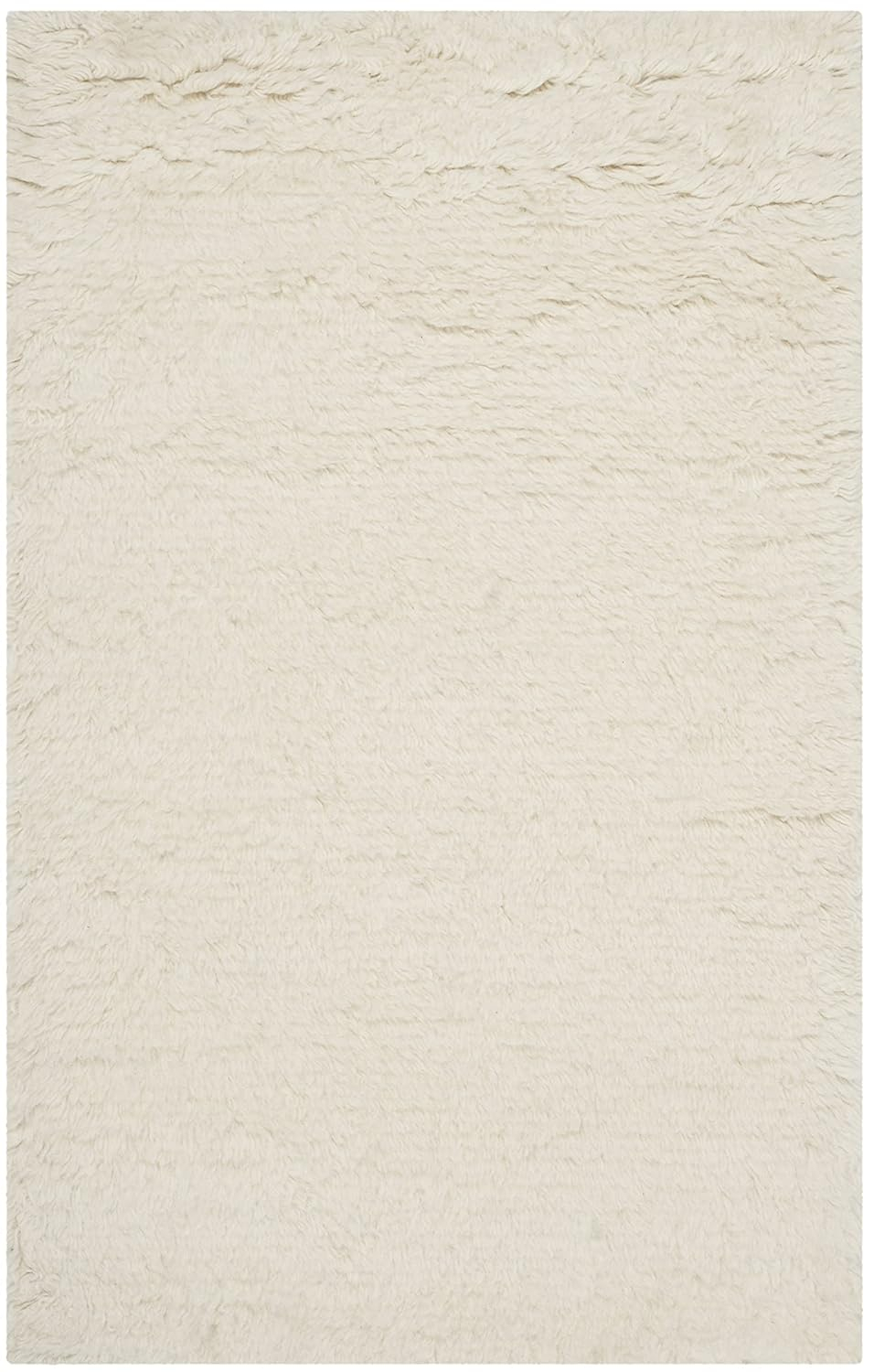 SAFAVIEH Flokati Gisselle Solid Wool Area Rug, Ivory, 2'6" x 4'