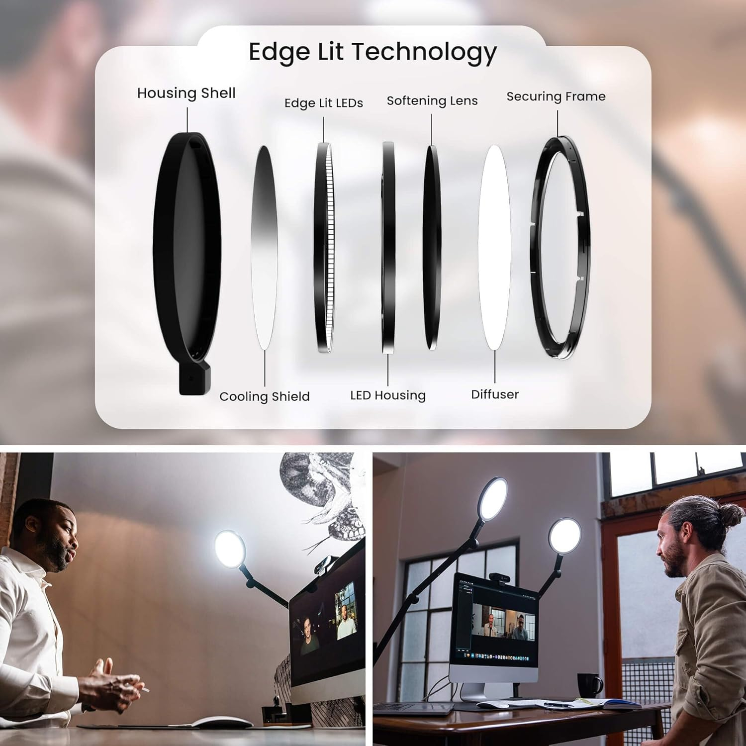 Adjustable Black Clip-on LED Desk Lamp