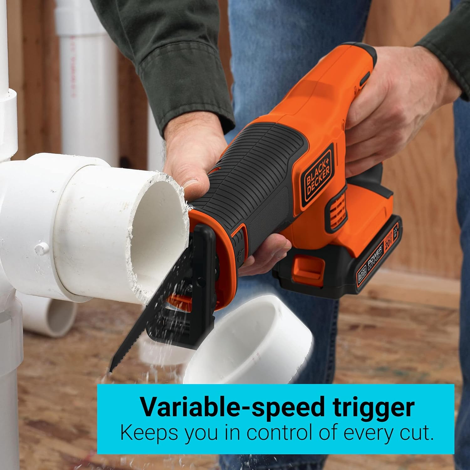 BLACK+DECKER 20V MAX* Cordless POWERCONNECT 7/8 in. Reciprocating Saw (Tool Only), (BDCR20B)
