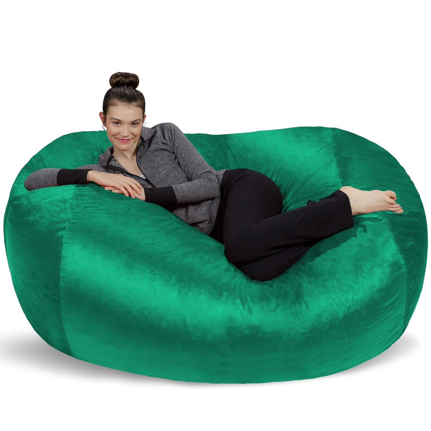 XL Royal Blue Microsuede Memory Foam Bean Bag Lounger