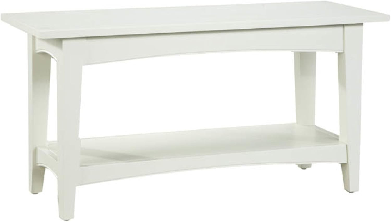 Alaterre Furniture Shaker Cottage Bench with Shelf, Ivory
