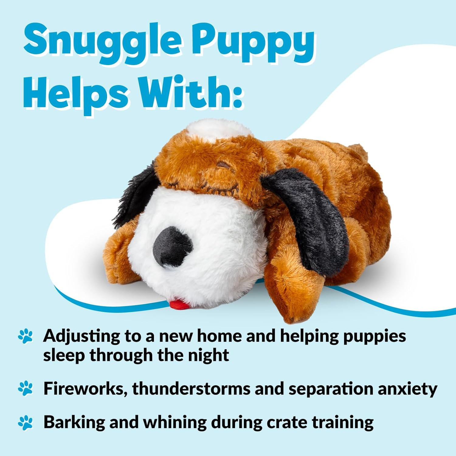 SmartPetLove Snuggle Puppy Behavioral Aid Toy, Brown and White