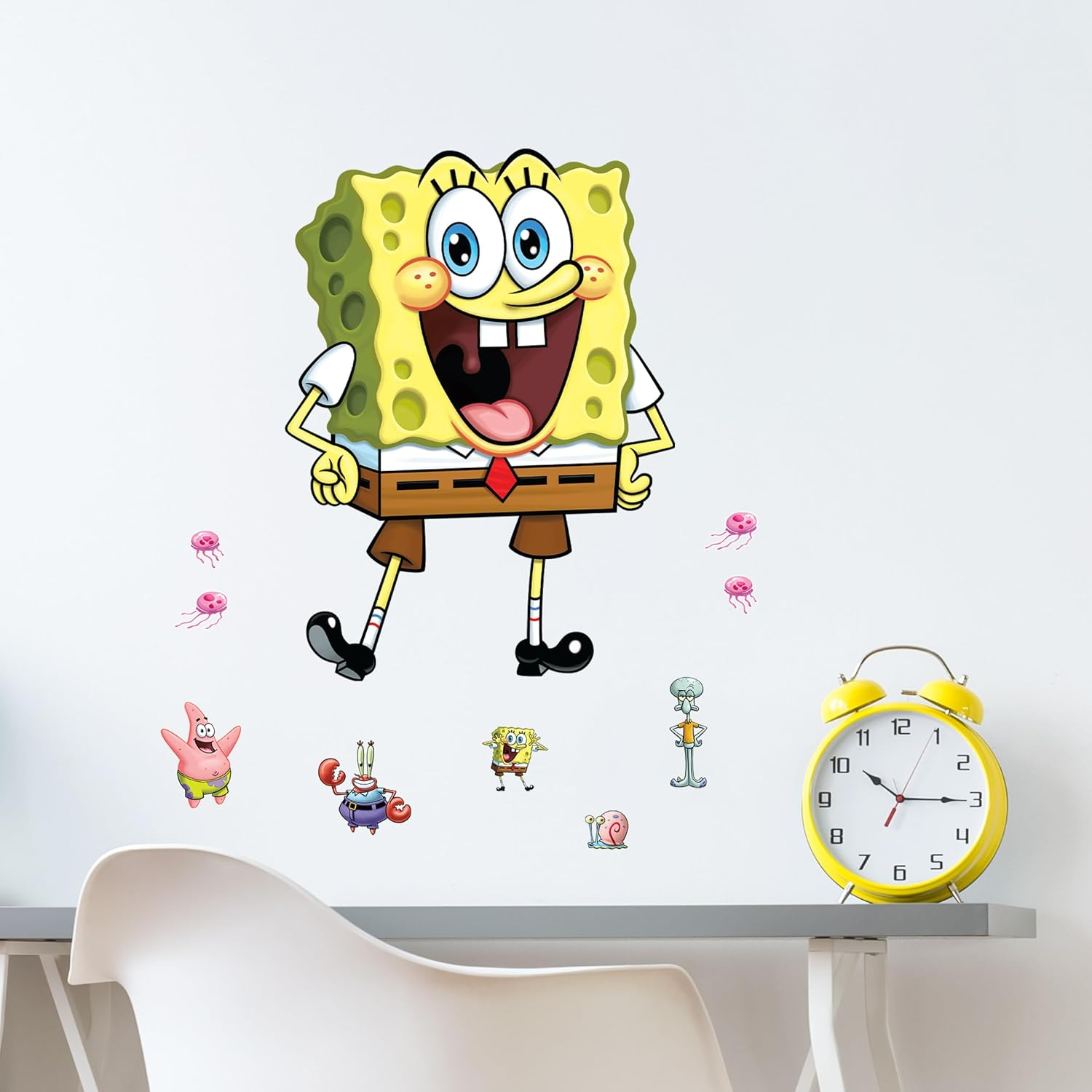 SpongeBob SquarePants Wall Decals - Patrick Star, Squidward, Mr. Krabs, Gary, Plankton, Sandy Cheeks Vinyl Wall Sticker Bedroom Decorations Peel and Stick Room Decor