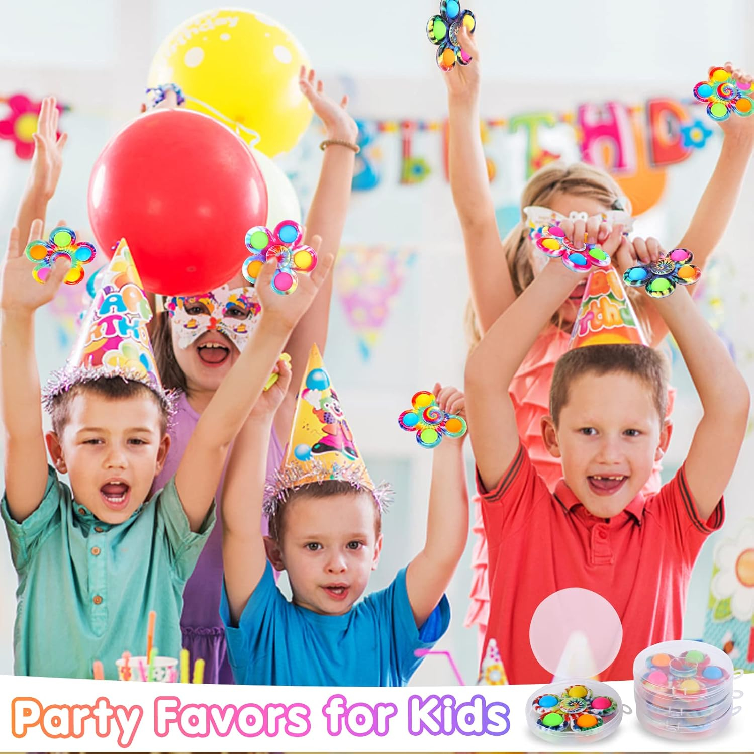 Gigilli 24 Pack Party Favors Fidget Spinners for Kids 4-8 8-12, Goodie Bags Stuffers for Kids 3-5, Pop Mini Fidget Toys Bulk ADHD Classroom Prizes, Toddler Birthday Party Gifts, Adult Anxiety Toys