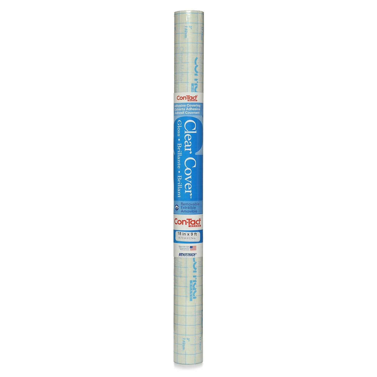 Con-Tact Brand Contact paper Adhesive Shelf Liner 18 in x 9 ft, Clear Glossy