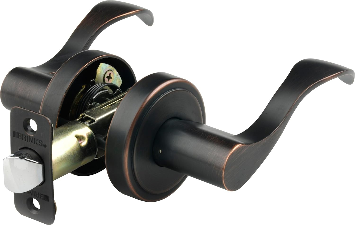Brink's Interior Non-Locking Passage Door Lever, Wave, Tuscan Bronze Finish