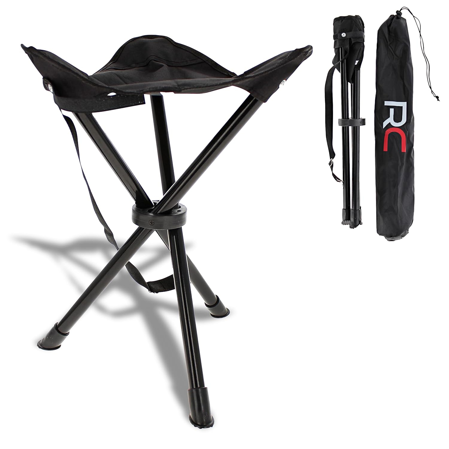 RLC Folding Camping Stool Tripod - Portable 3 Legged Ultralight Backpacking Chair