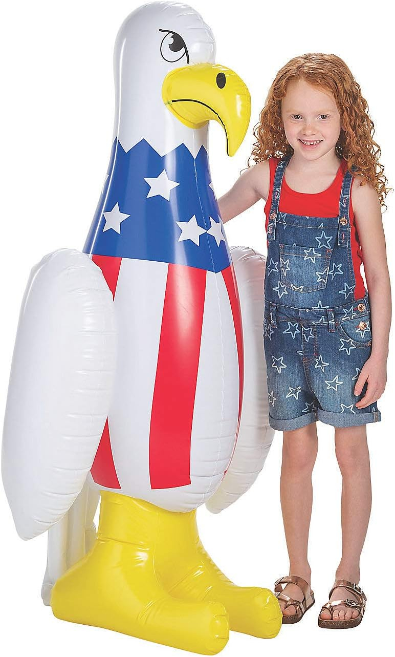 Patriotic Inflatable Bald Eagle, Over 4 Feet Tall, Vinyl