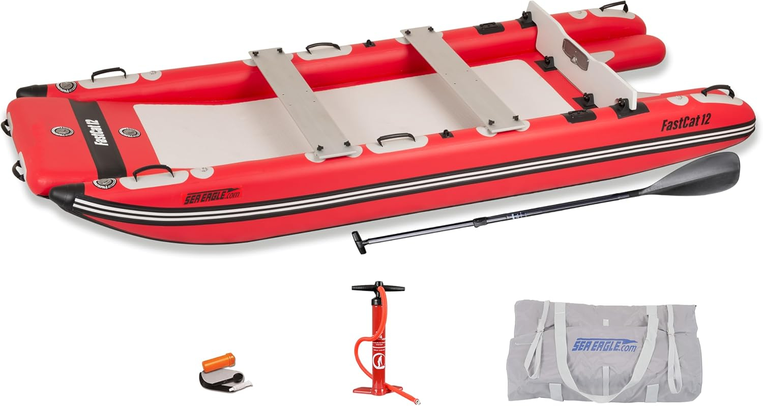 Sea Eagle FastCat12 Red Inflatable Catamaran Boat