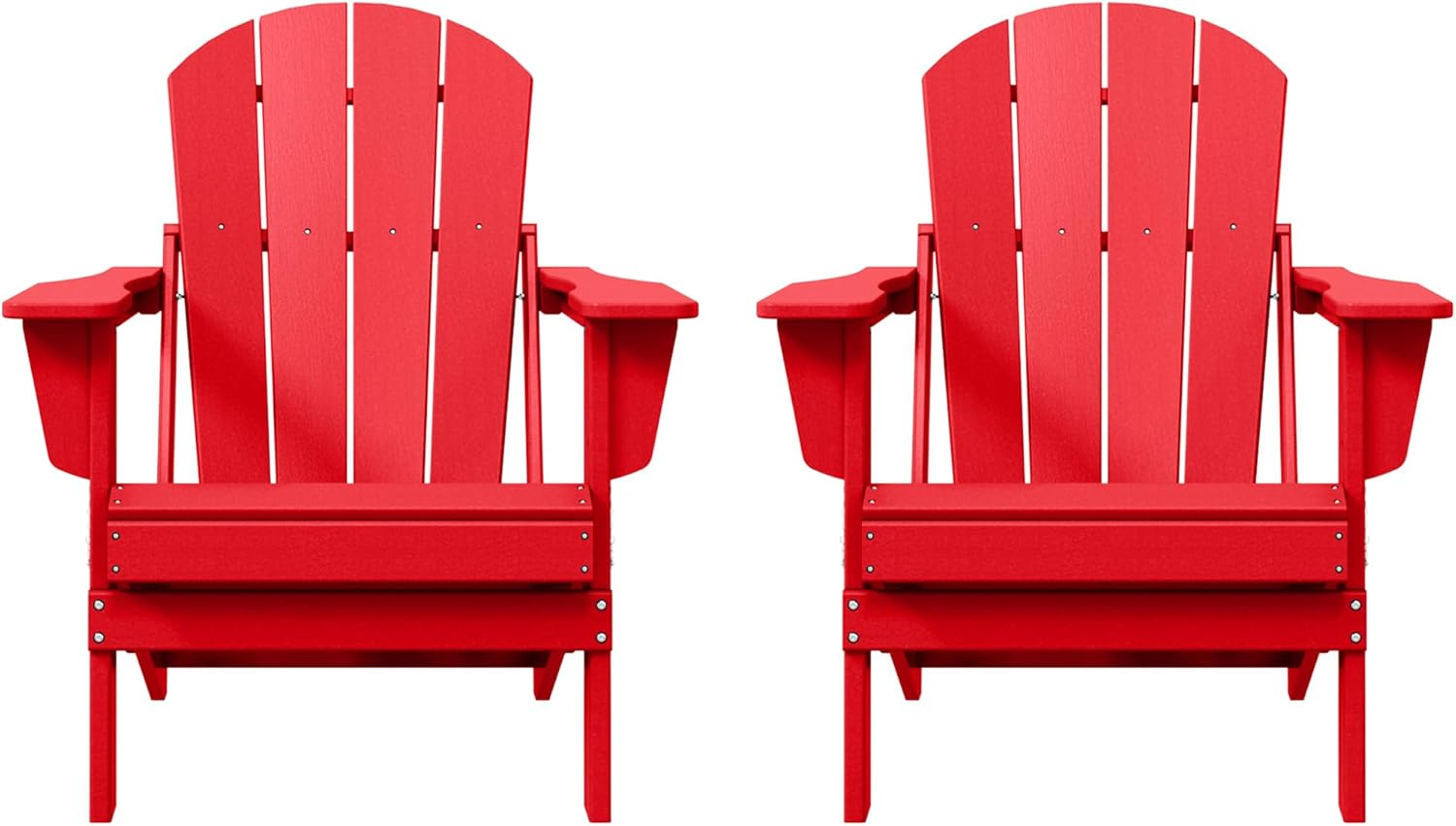 Red Poly Adirondack Outdoor Folding Armchair Set of 2