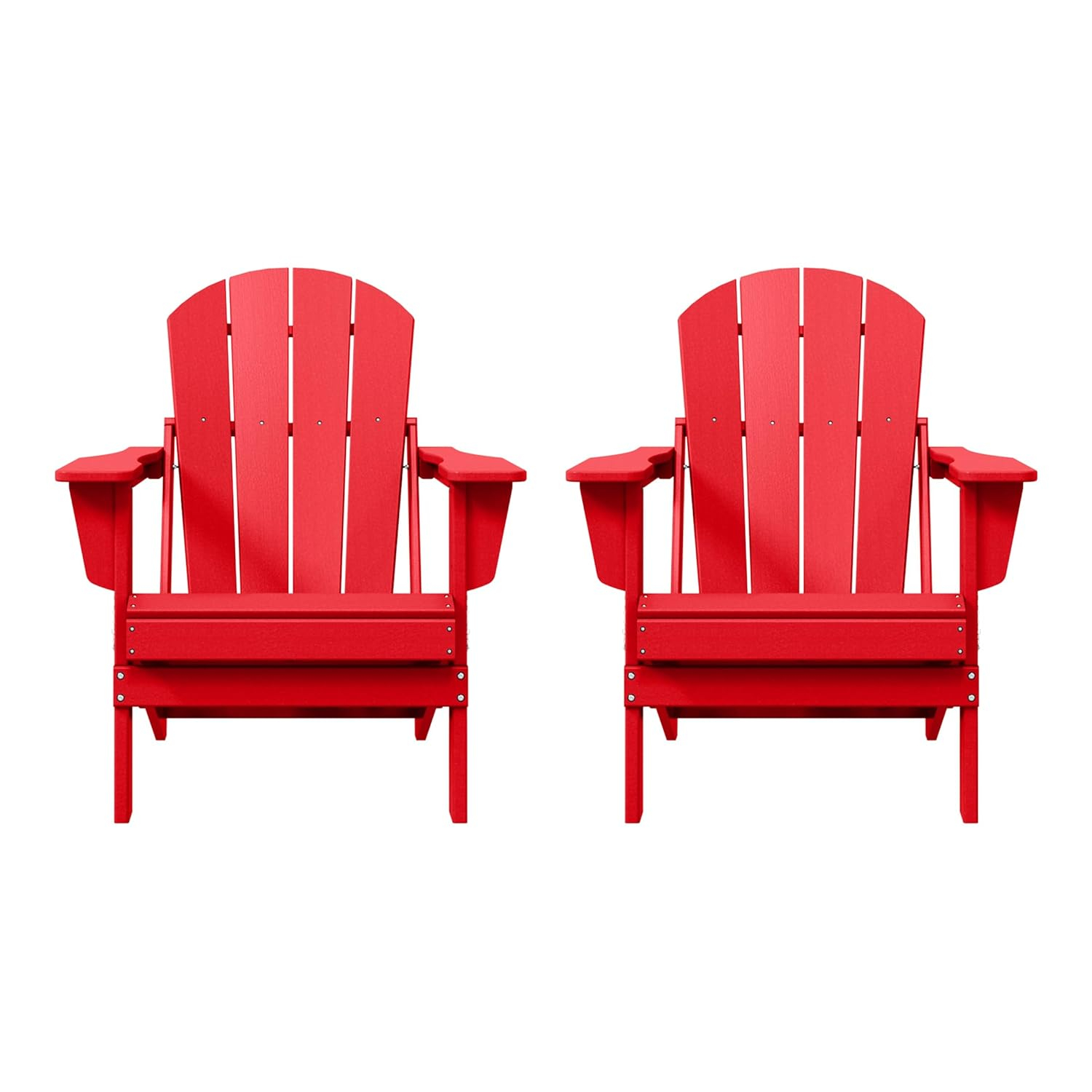 Red Poly Adirondack Outdoor Folding Armchair Set of 2