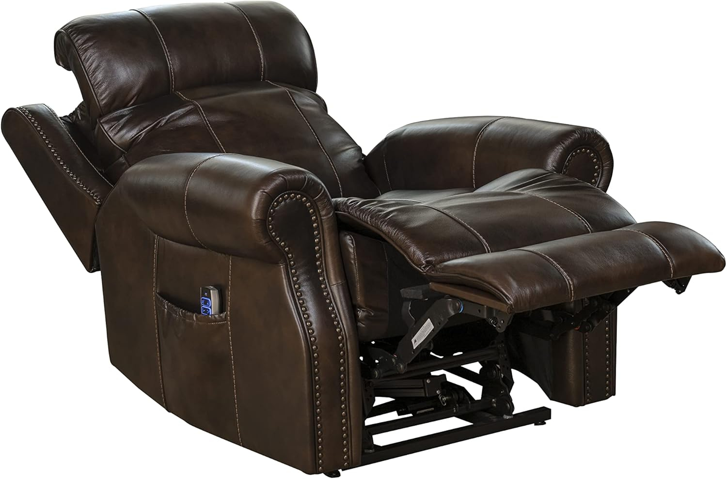 Classic Tonya Brown Leather Power Lift Recliner with Dual Motor