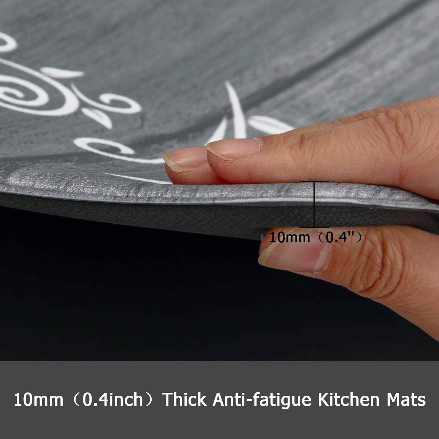 Rosalind Wheeler The Anti Fatigue Kitchen Mat Set of 2 Non Slip Cushioned Kitchen Mats for Floor Waterproof Farmhouse Kitchen Rugs and Mats Set Comfort Standing Desk Mat Carpet