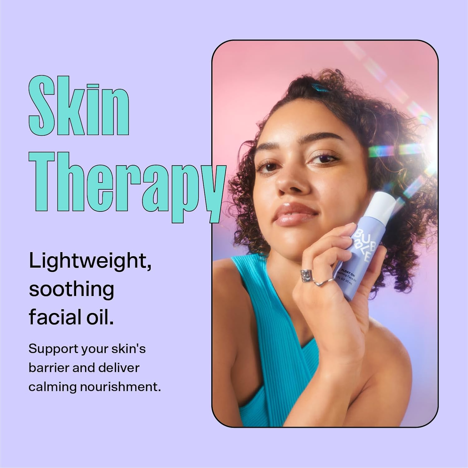 Bubble Skincare Float on Soothing Facial Oil Serum, for All Skin Types, Everyday Care,1 fl oz / 30ml