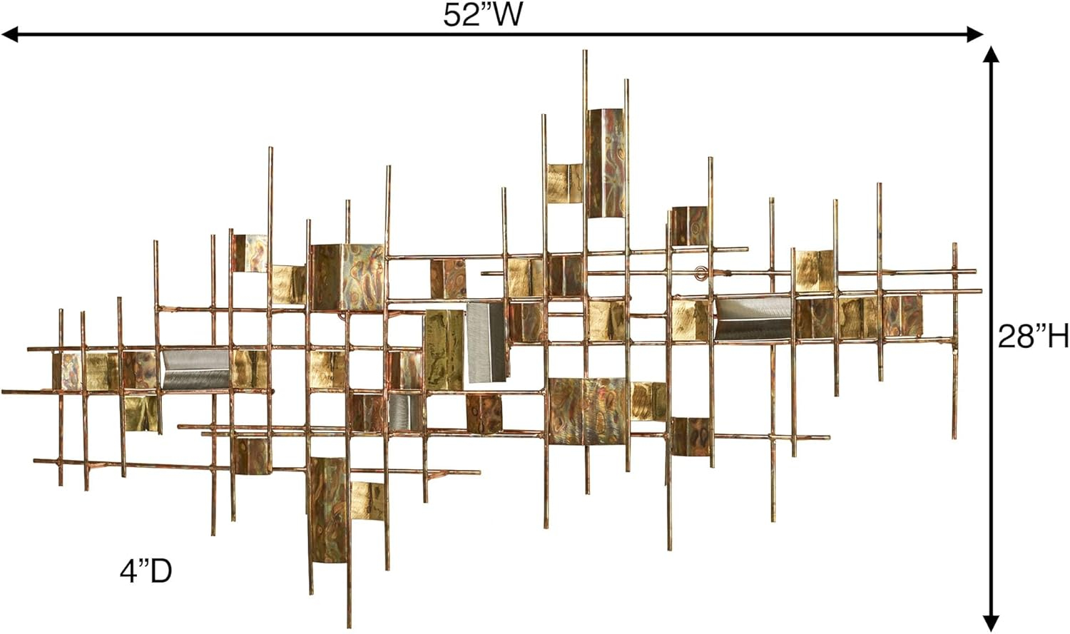 Large Abstract Copper and Stainless Steel Wall Sculpture