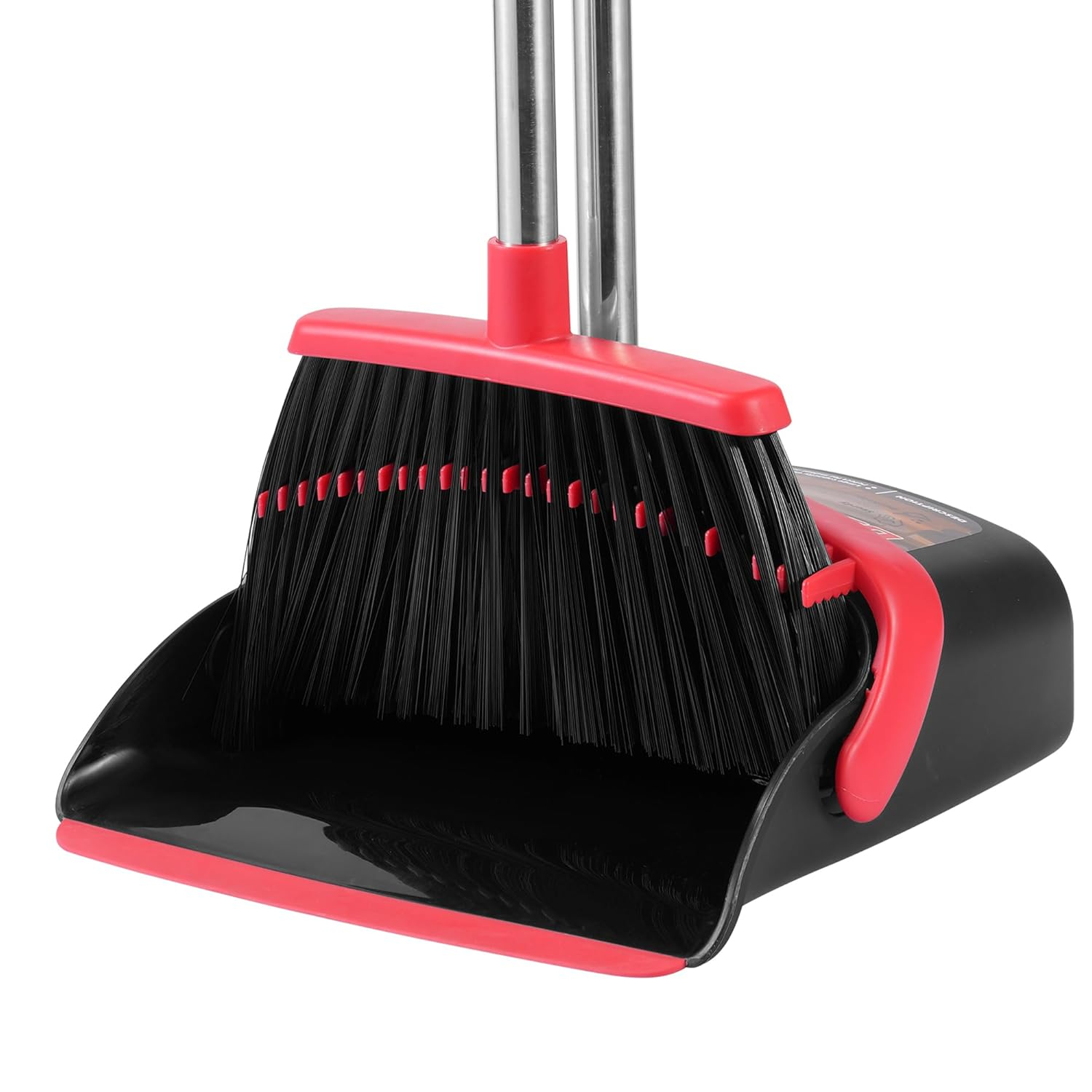 Heavy-Duty Broom and Dustpan Set for Outdoor Broom and Dust pan for Home Commercial Cleaning Supplies Angle Broom with Long Handle Perfect for Courtyard Garage Lobby Mall Market Street, B6