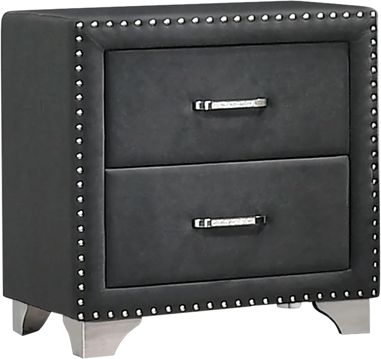 Melody 2-drawer Upholstered Nightstand Grey