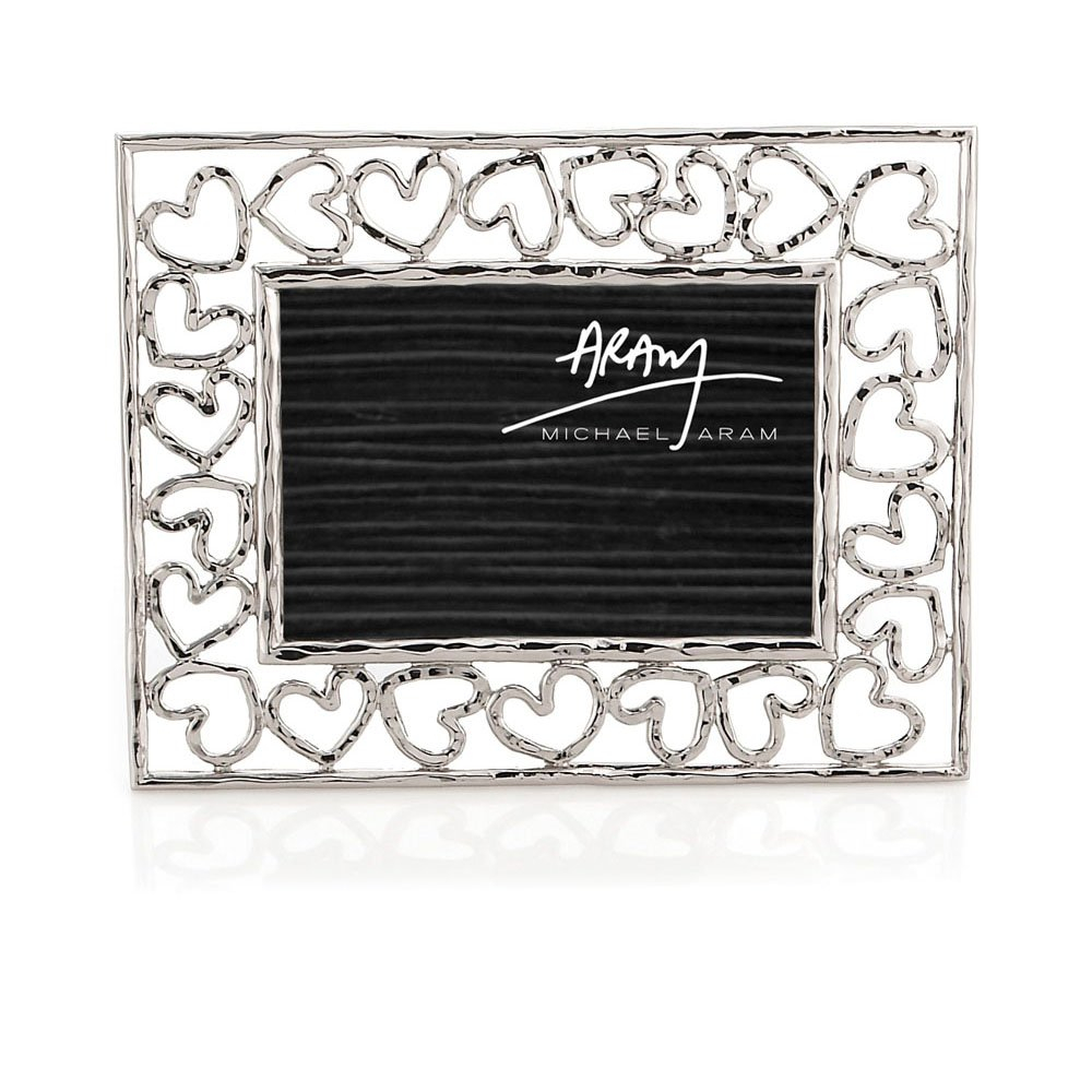 Silver 4x6 Heart Design Tabletop Photo Frame