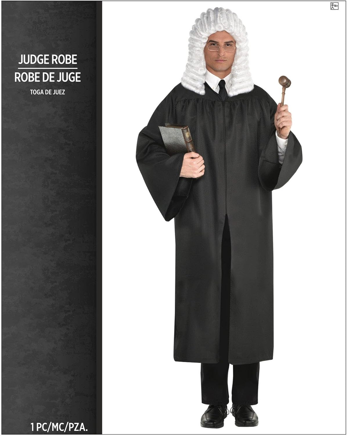 Suit Yourself Judge Robe for Adults, Standard Size, Features a Front Zipper, Pleats at the Front Yoke, in Classic Black