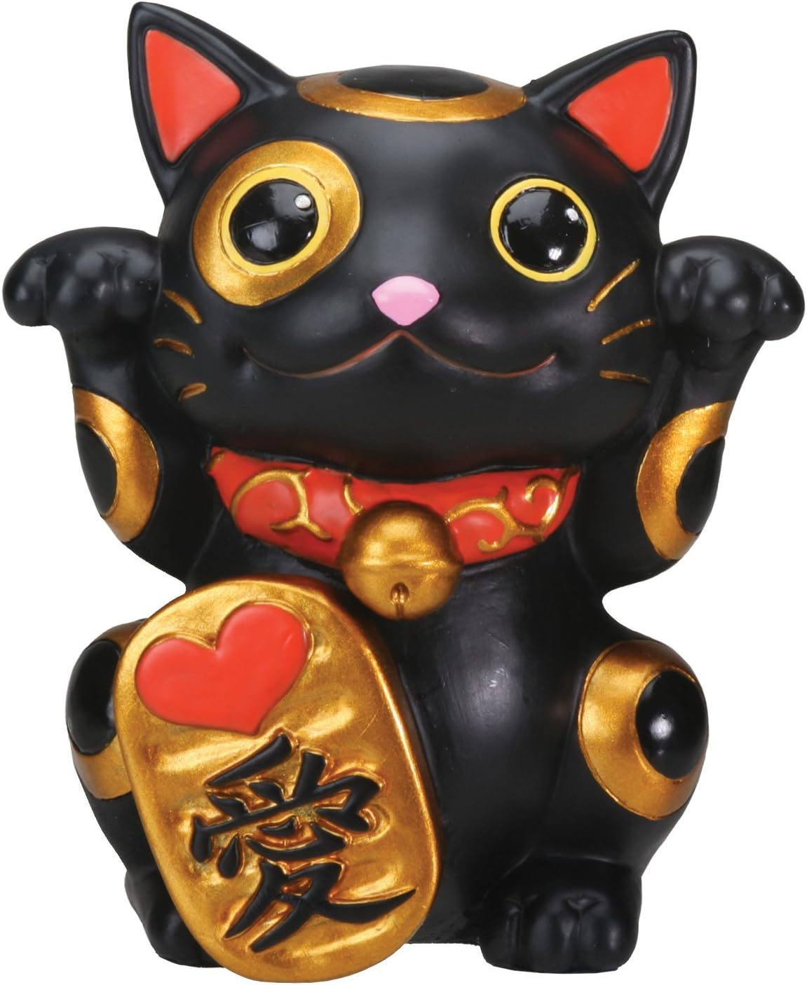 Black Maneki Neko Cat Collector Figurine Japanese Lucky Cat Charm Mao Mao Kitten