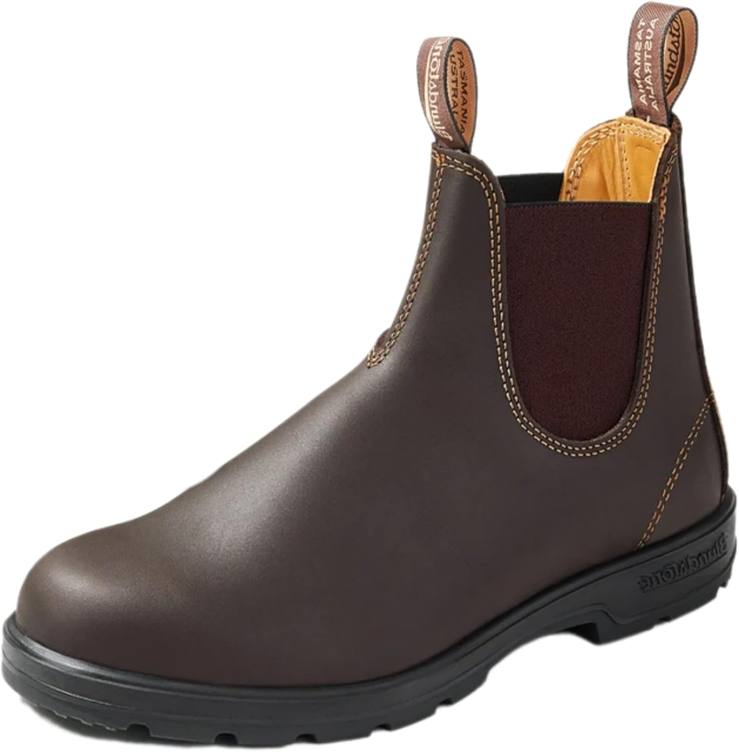 Blundstone 550 Unisex Chelsea Boots, Premium Water Resistant Leather with a Cushioned Midsole and Elastic Side For Men and Women, Walnut Brown 10 AU