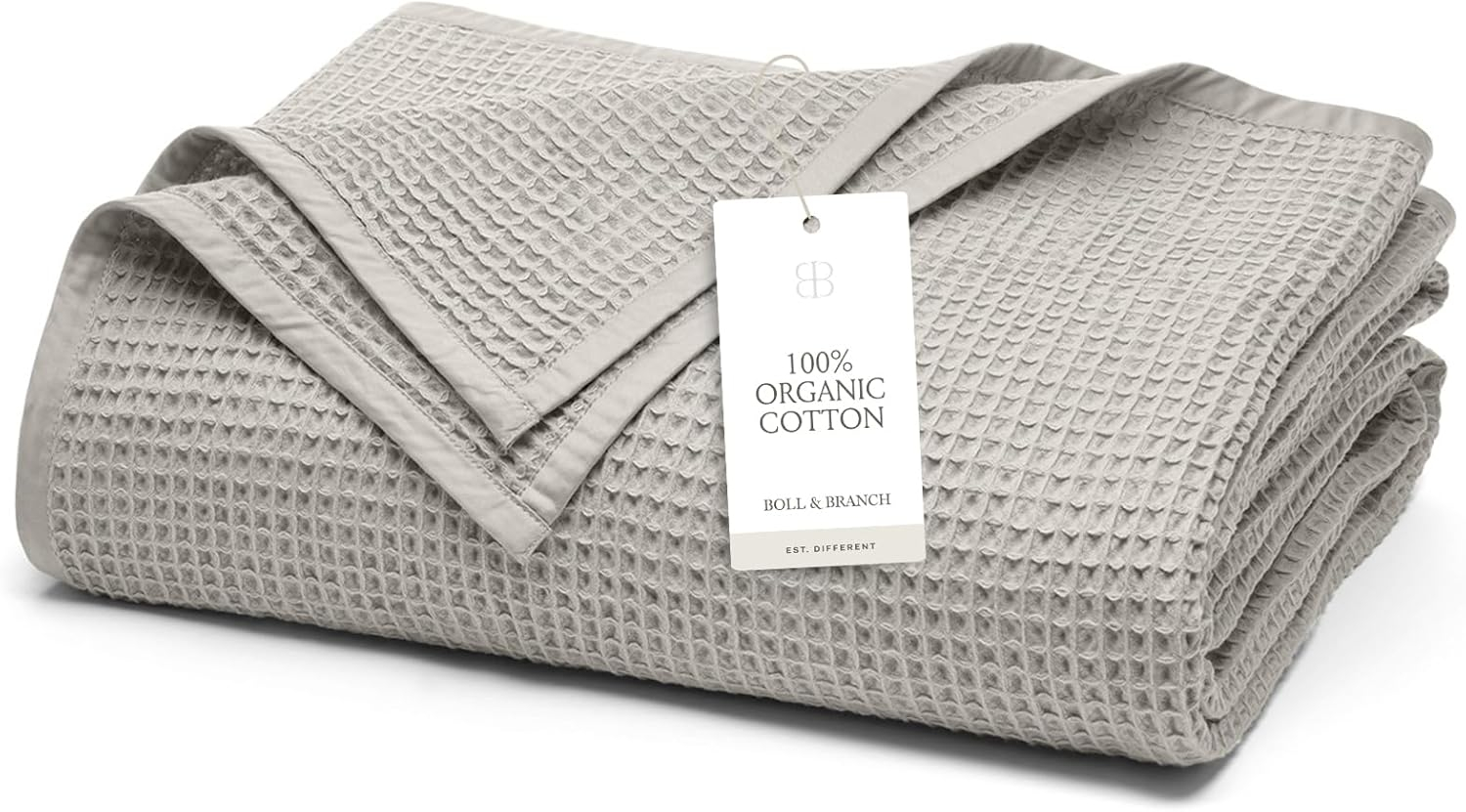 King Pewter Organic Cotton Waffle Bed Blanket