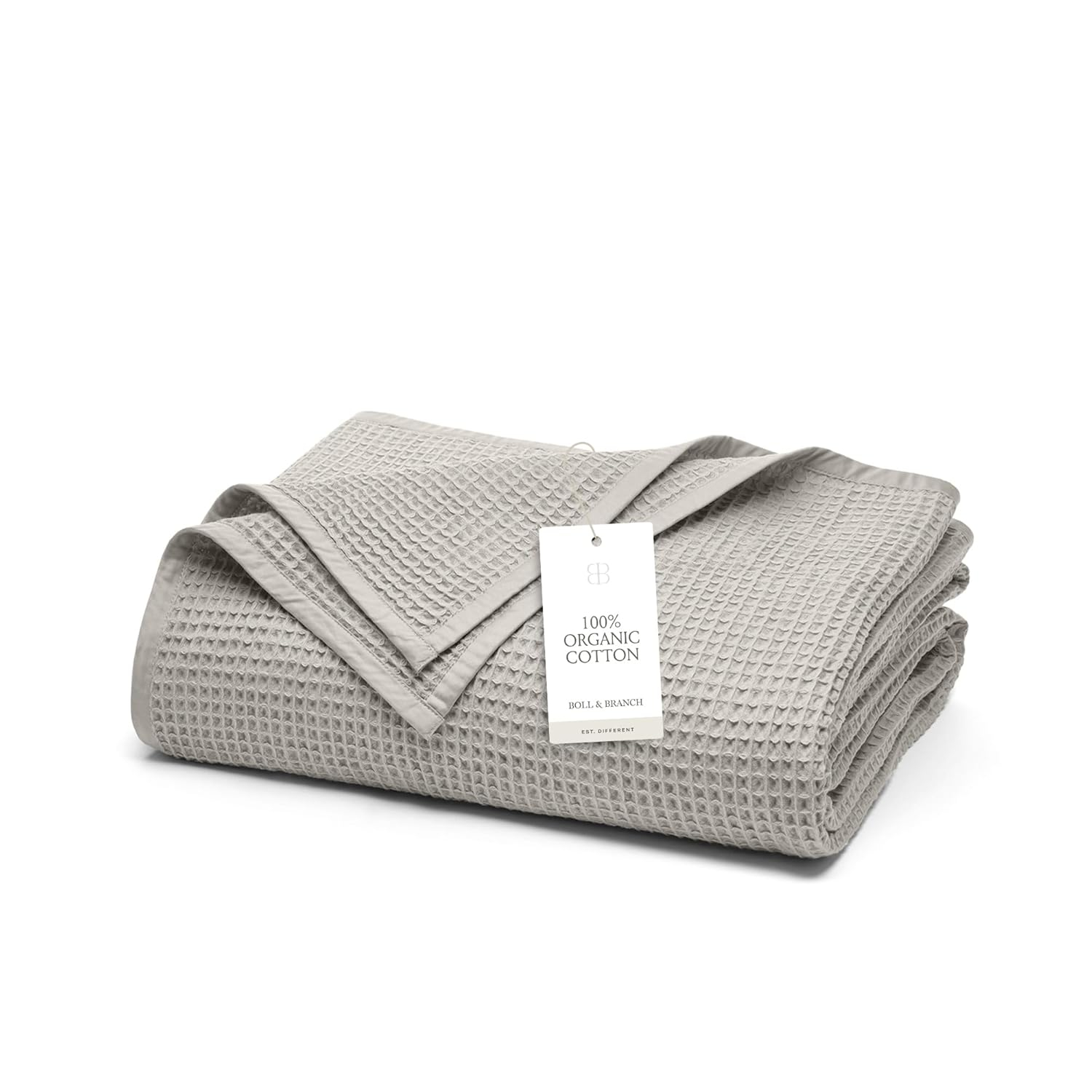King Pewter Organic Cotton Waffle Bed Blanket