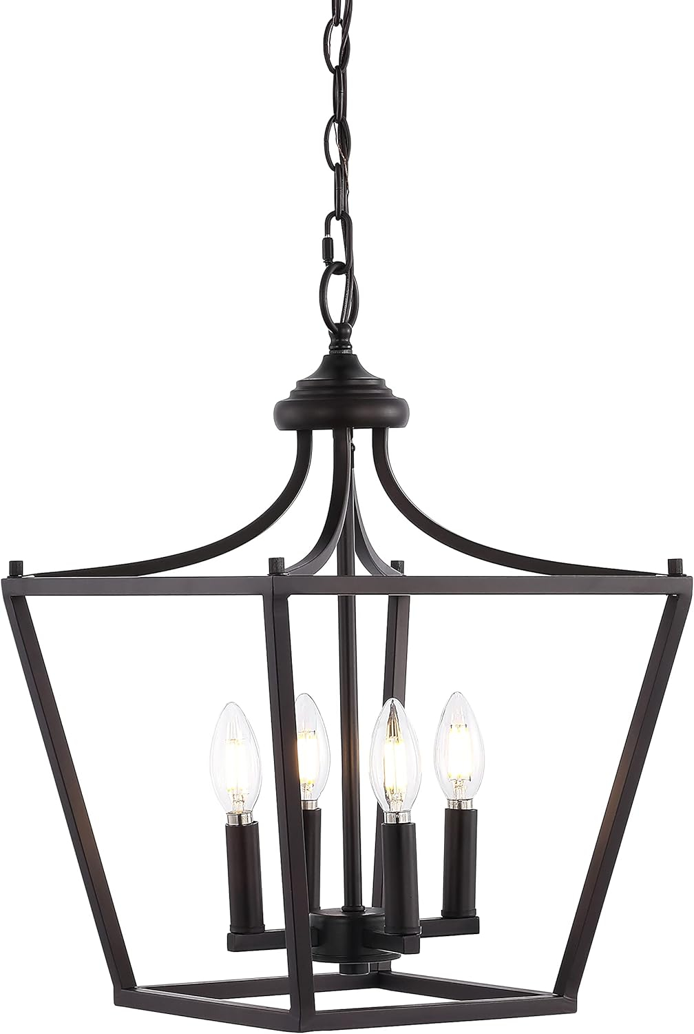 Camden 13" 4-Light Iron Classic Midcentury Pendant Lantern, Oil Rubbed Bronze