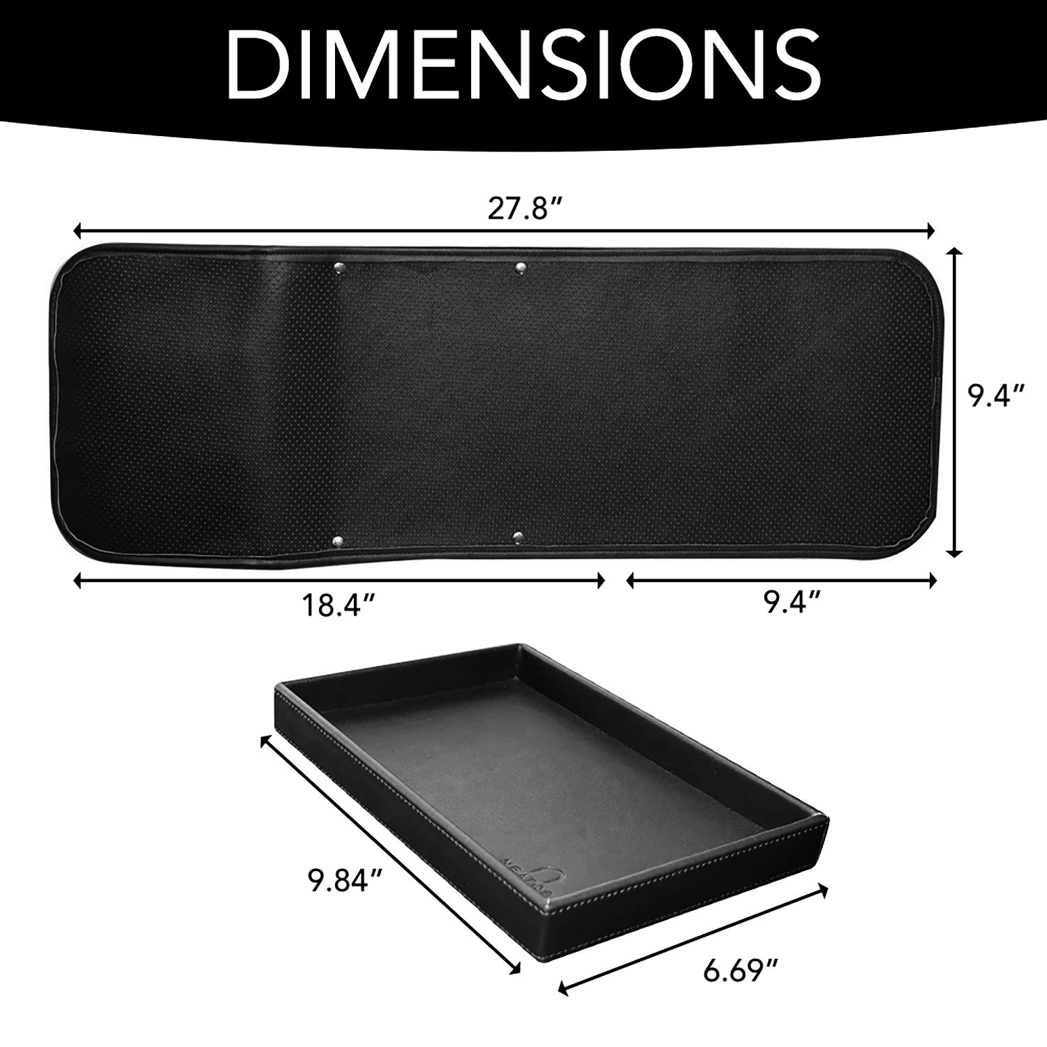 Couch Remote Caddy Control Holder Sofa Organizer with Detachable Wooden Snack Tray for Recliner Mattresses Chair Armrests with 4 Slots - 1 Large Pockets and 3 Small Pockets (Black)