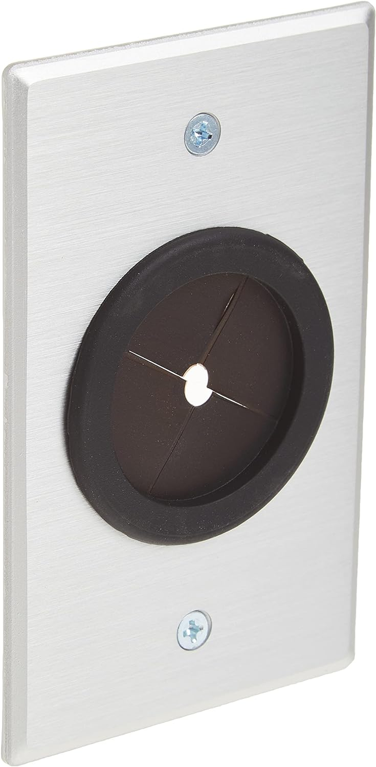 C2G 40489 1.5in Grommet Cable Pass Through Single Gang Wall Plate