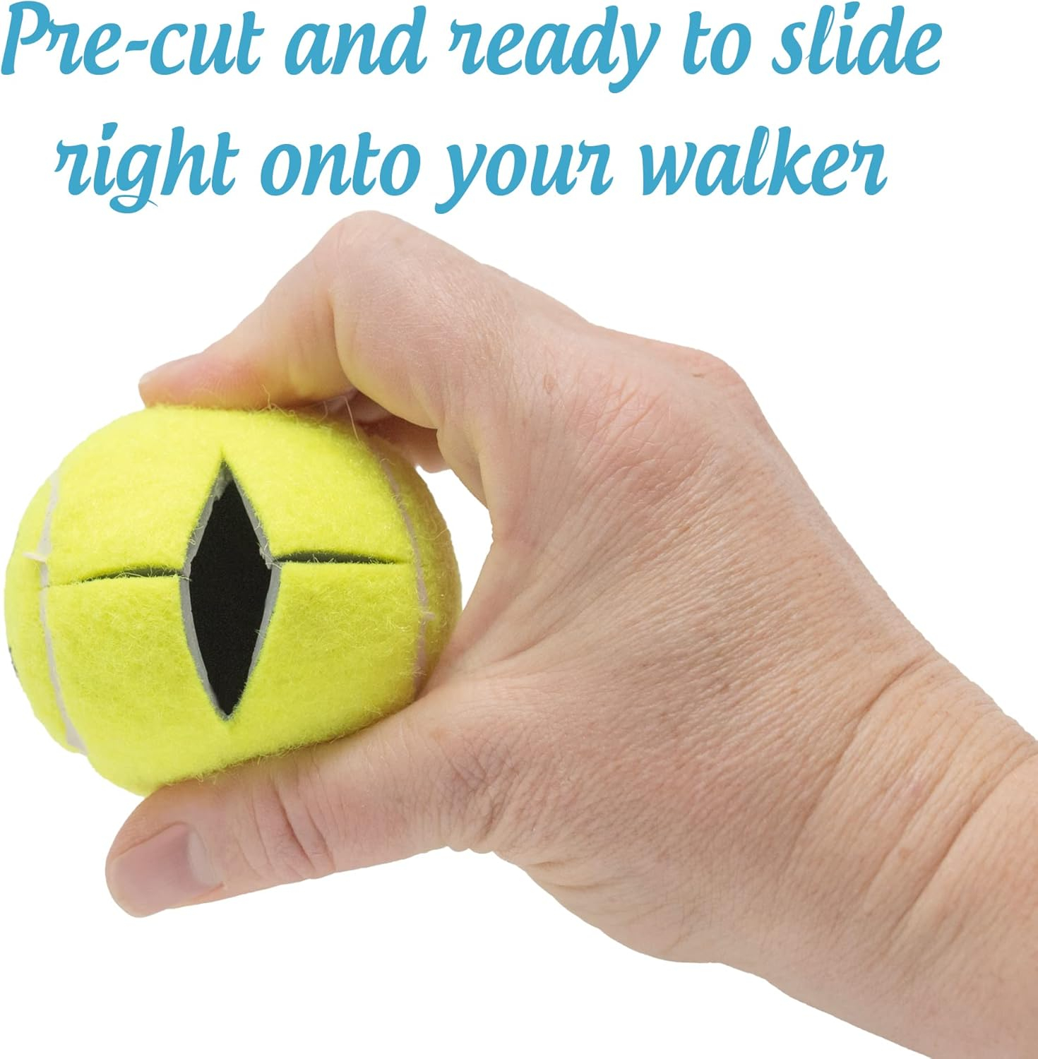 2 Pcs Smiley Pre-cut Walker Tennis Ball Glides Yellow Color