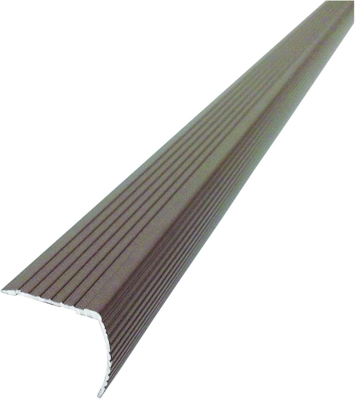M-D Building Products Cinch Fluted Stair Edge Aluminum 1-1/8 in. H x 1-1/4 in. W x 36 in. D Bro