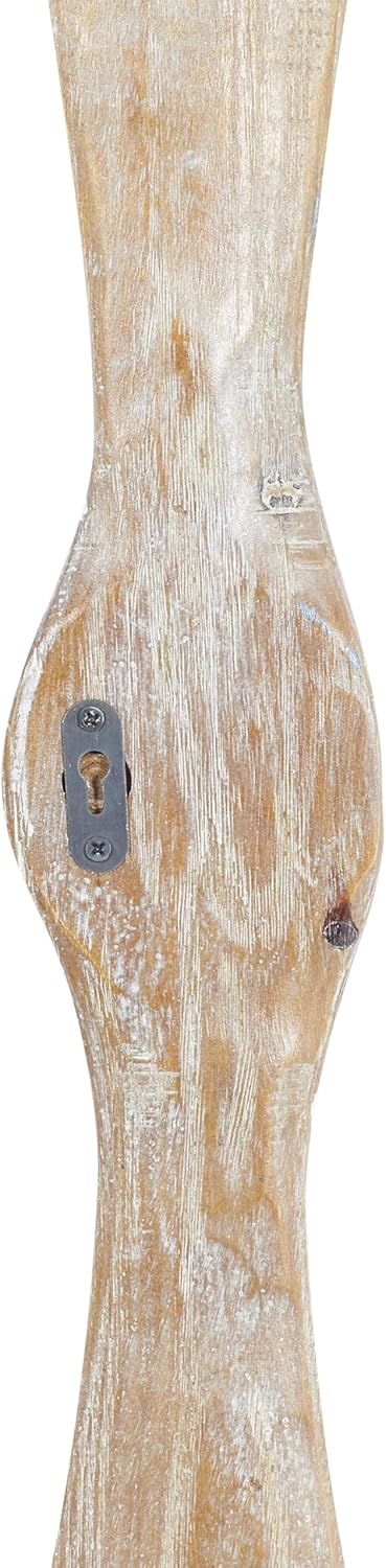 Deco 79 Wood Airplane Propeller Home Wall Decor 2 Blade Wall Sculpture with Aviation Detailing, Wall Art 47" x 2" x 4", Brown