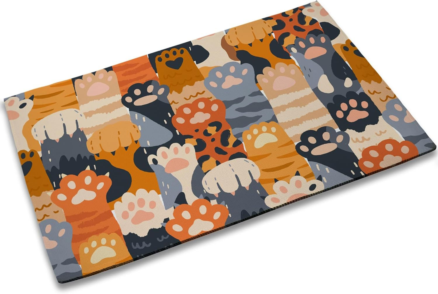 TUBAMQ Welcome Cute Cat Doormat Indoor Outdoor Patio Cute Cat Paws Print Door Mats Non-Slip Entrance Mat for Home,Outside Entry,Yard,Floor,Patio 17x30INCH