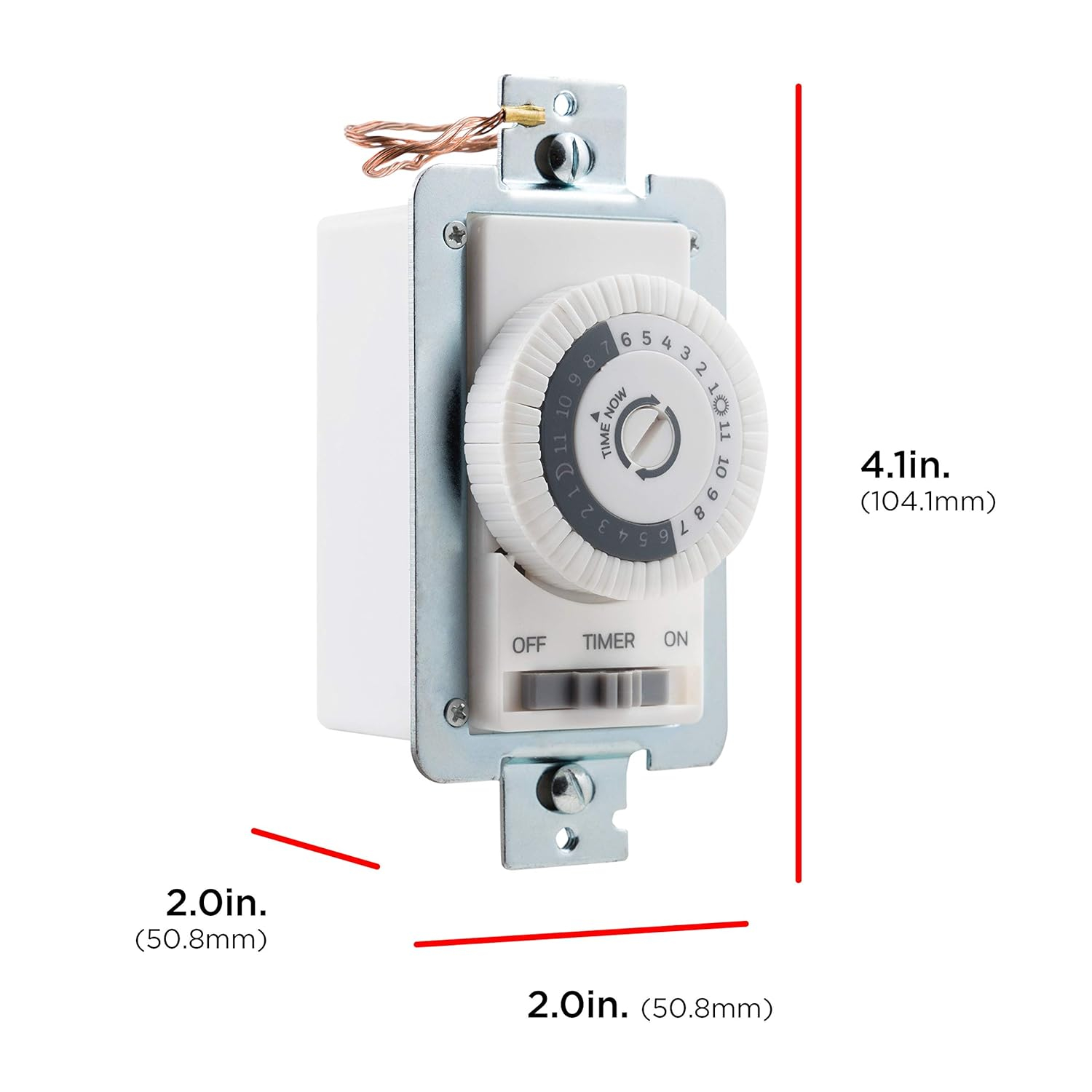 UltraPro 24-Hour Indoor Mechanical In-Wall Timer, 30 Minute Interval, Neutral Wire Required, Dial Timer Light Switch for Lights, Bathroom Fan, Exhaust Fan, Single Pole Wall Timer Switch, White, 41092
