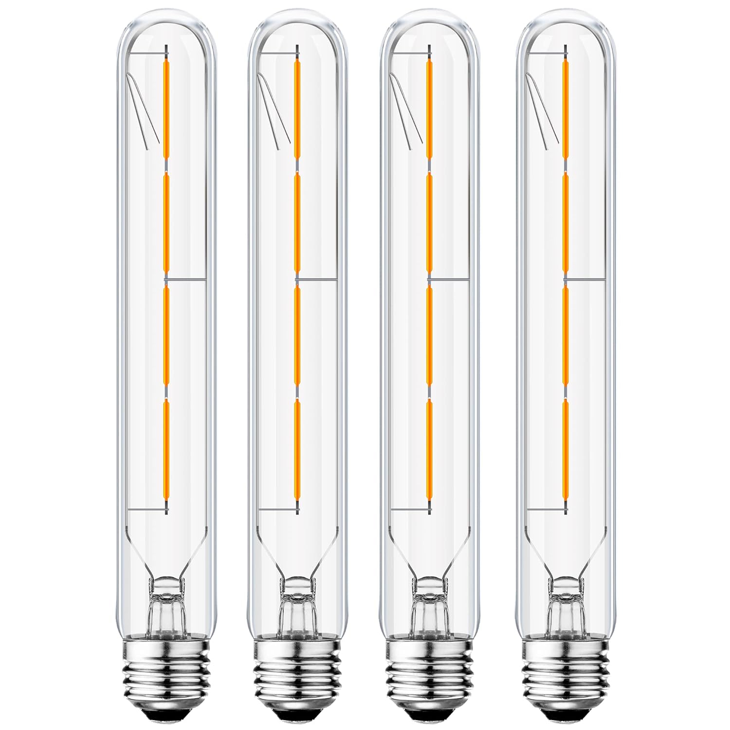 E26 LED Tubular Bulbs,Soft White 3000K,T10 Dimmable LED Bulb,8.9in Tube Edison Light Bulbs 4W Dimmable Tube Vintage Led Bulbs 40 Watt Equivalent,E26 Medium Base Lamp (4-Pack)