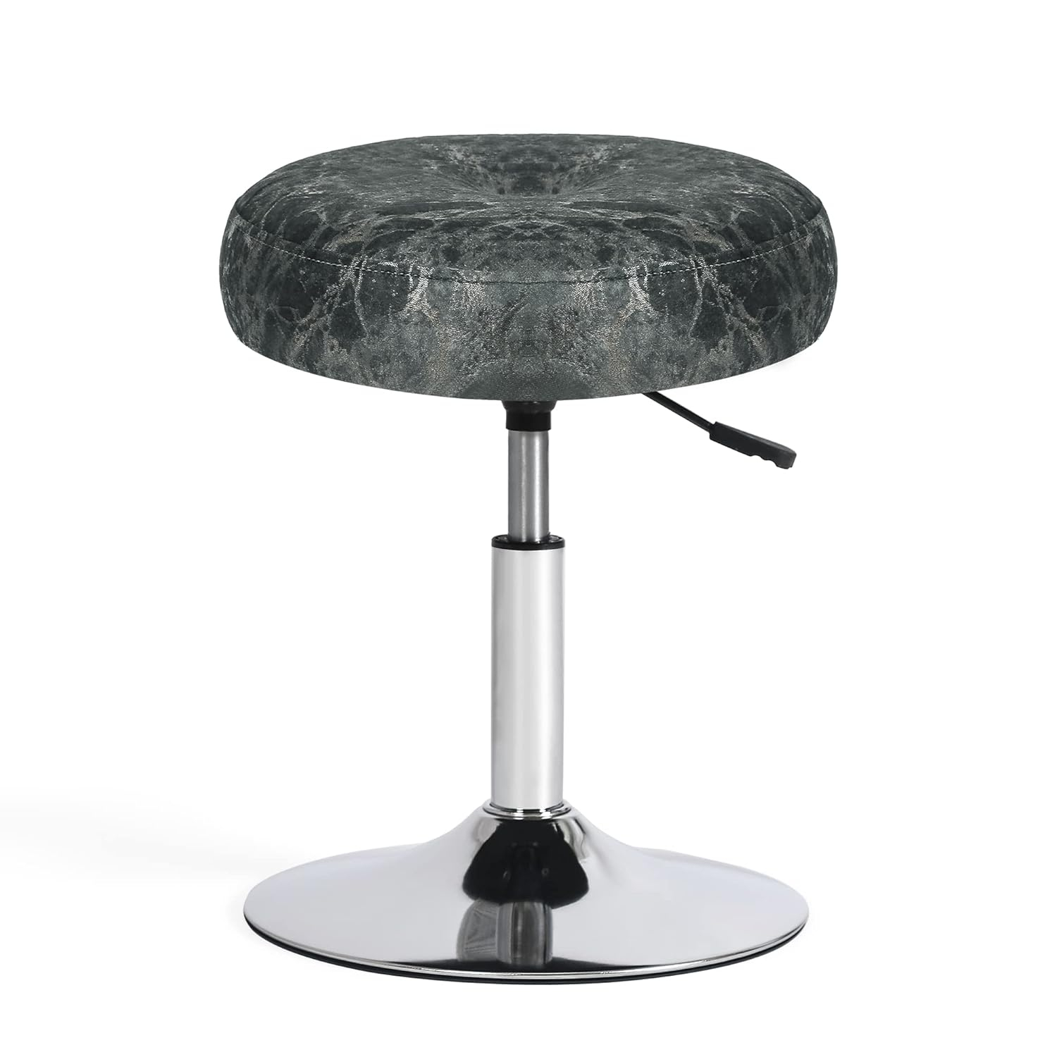 16” Round Adjustable Vanity Stool, Pink Vanity Chair for Makeup Room, Modern Vanity Chair with Velvet Fabric & Metal Base.