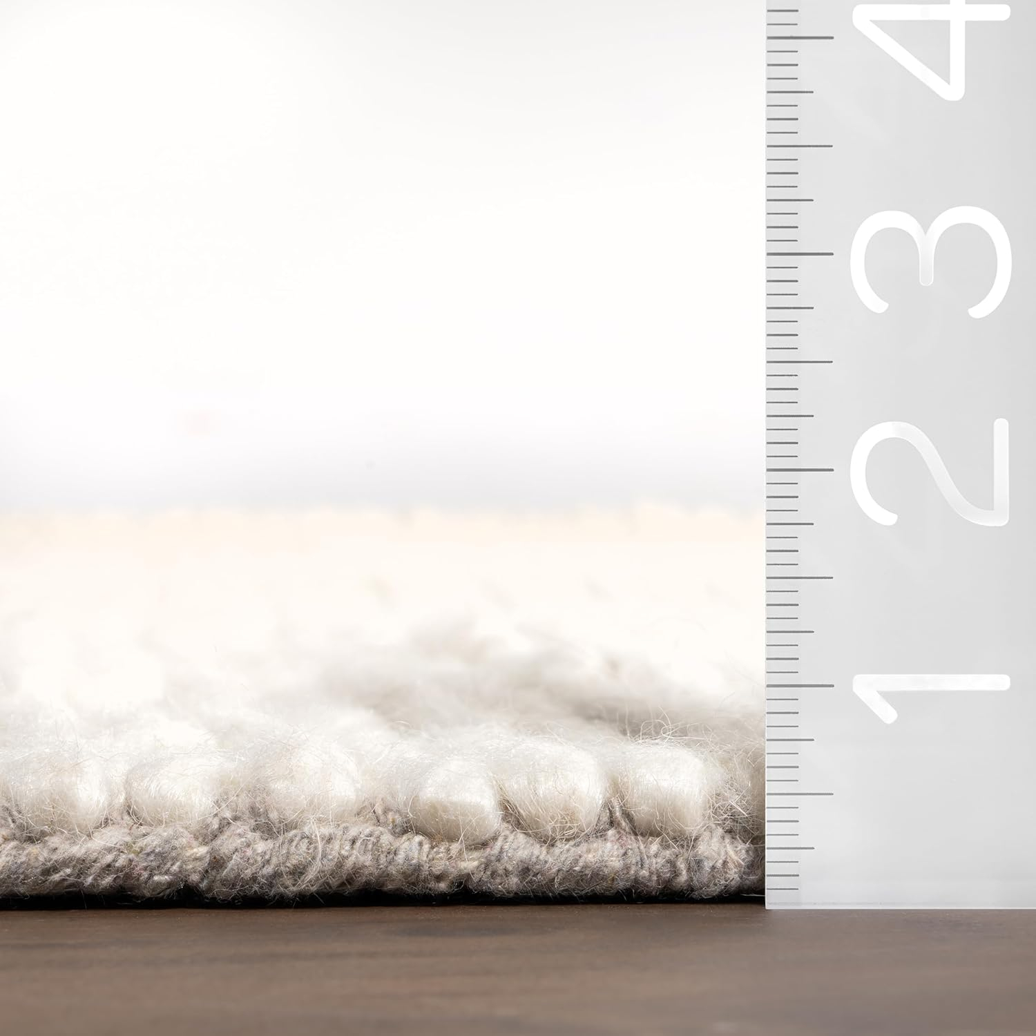 nuLOOM Penelope Braided Wool Off White 2' 6" x 8' Farmhouse Runner Rug
