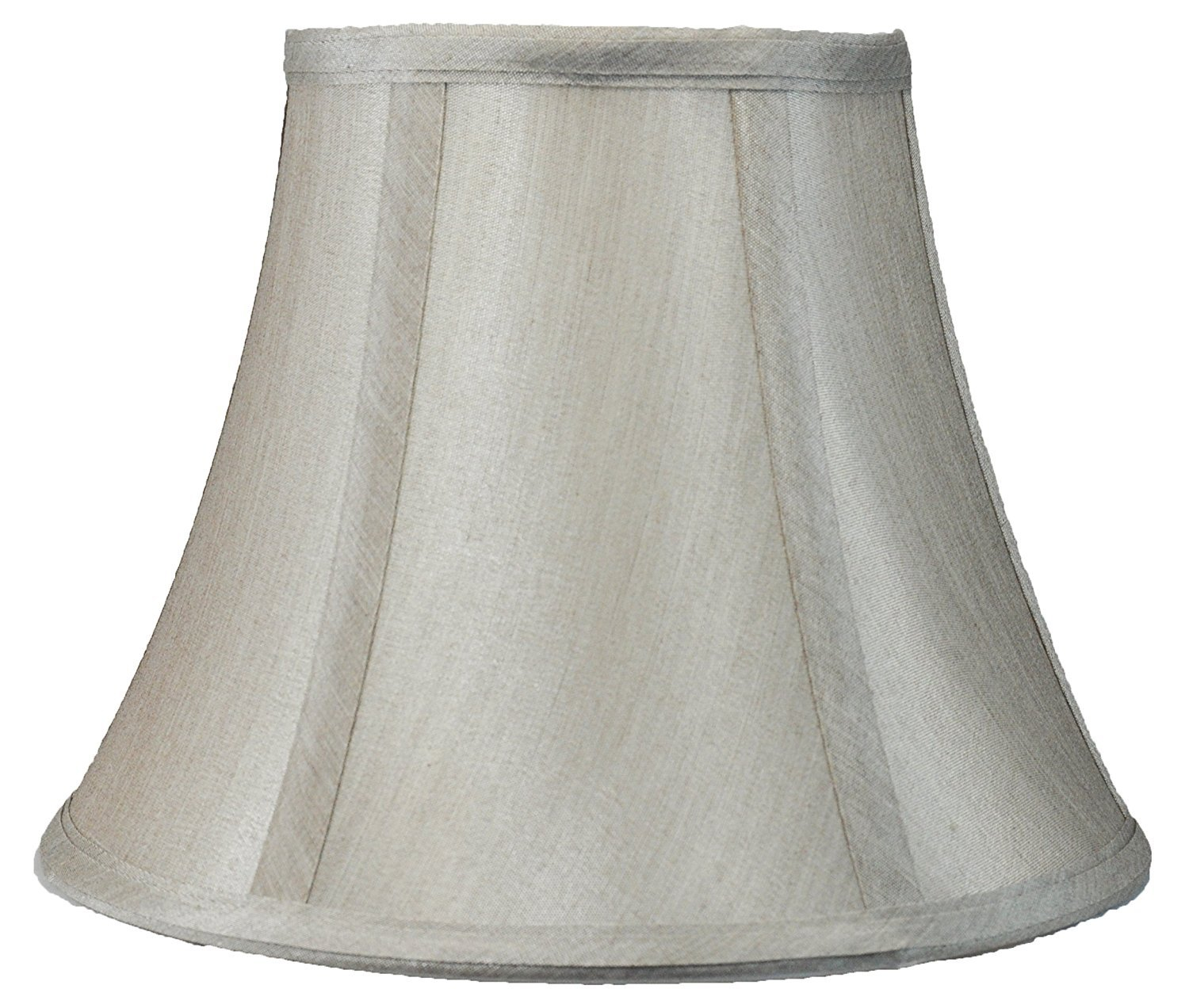 Faux Silk Bell Lamp Shade, 5 inch Top, 9 inch Bottom, 7 inch Slant Champagne Single