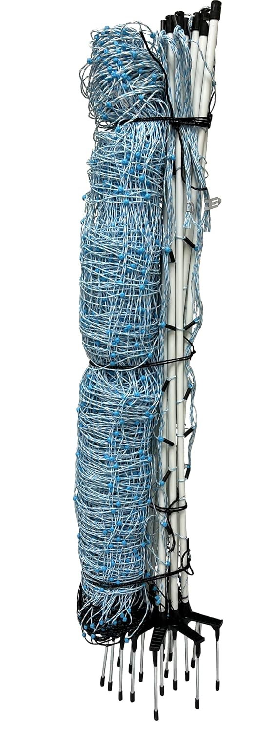 Starkline 35" x 164' Blue Electric Fence Netting with Stainless Steel Conductors