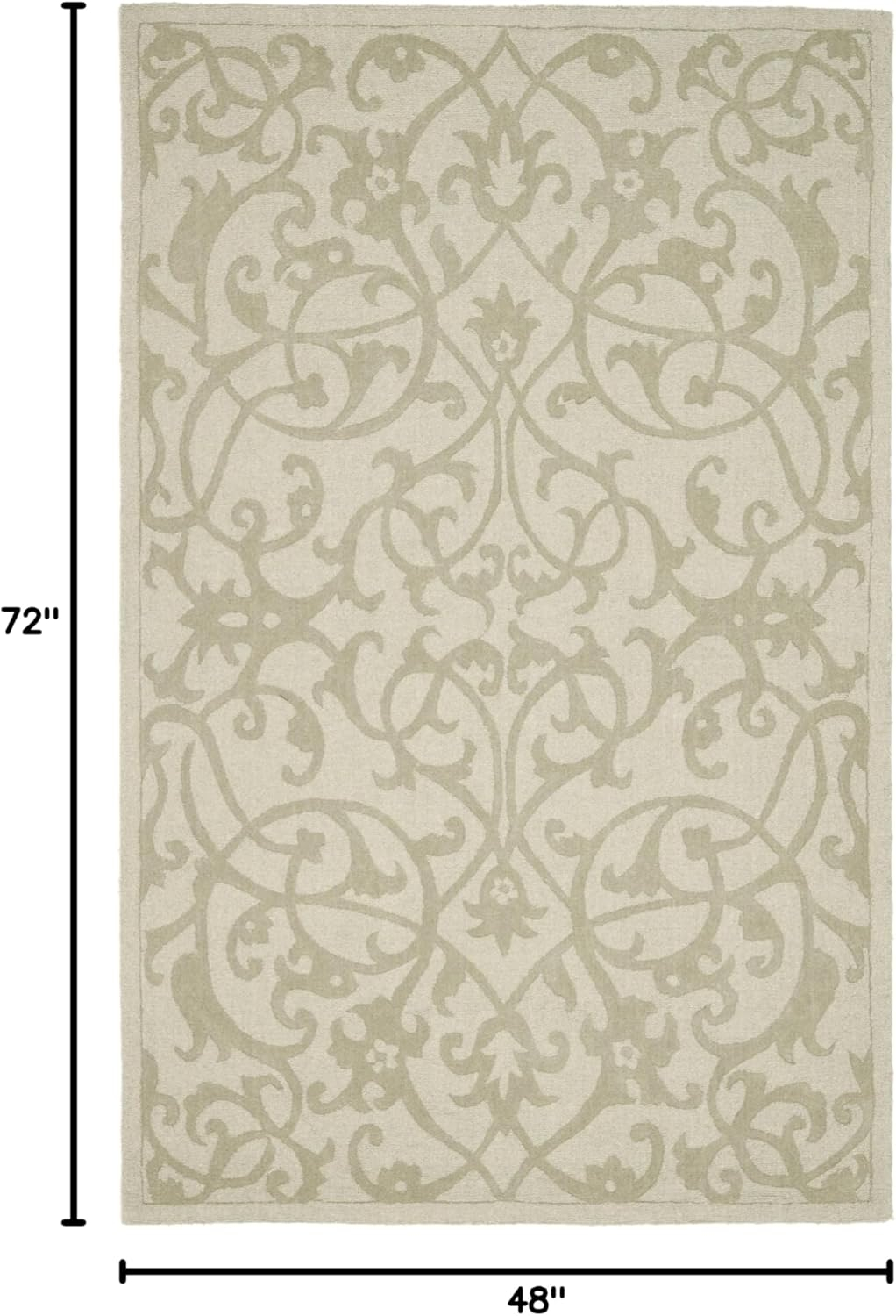 SAFAVIEH Impressions Clarisse Geometric Wool Area Rug, Sage, 4' x 6'