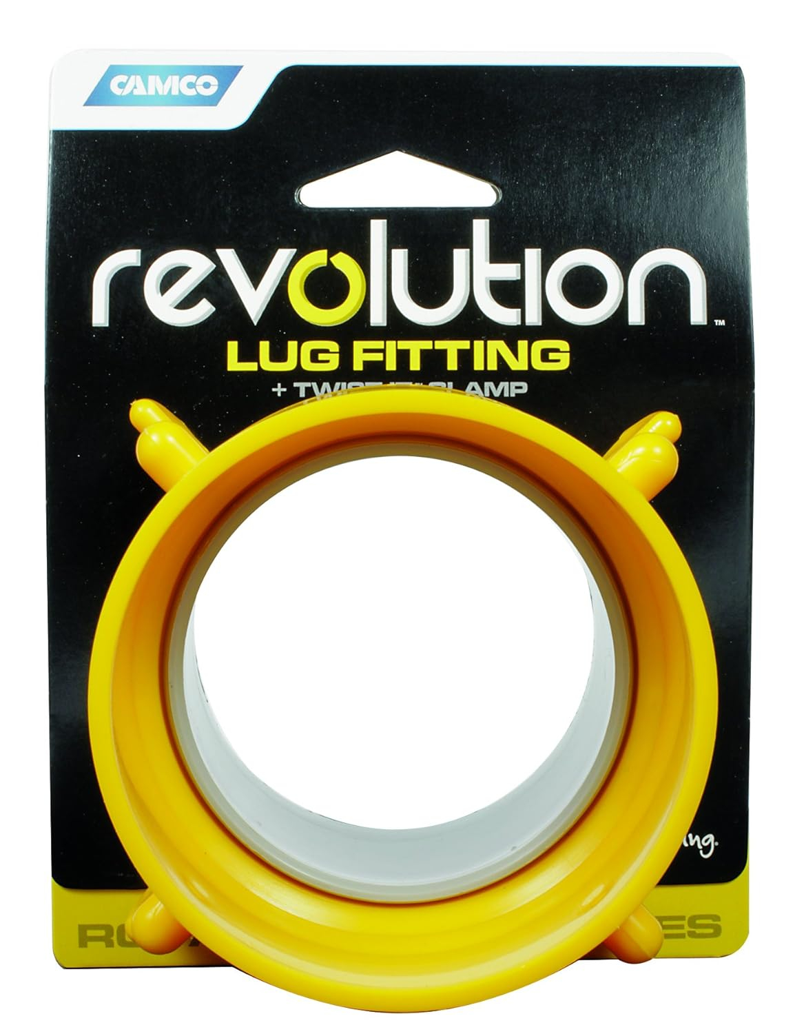 Yellow PVC Revolution Lug Fitting with Twist Clamp