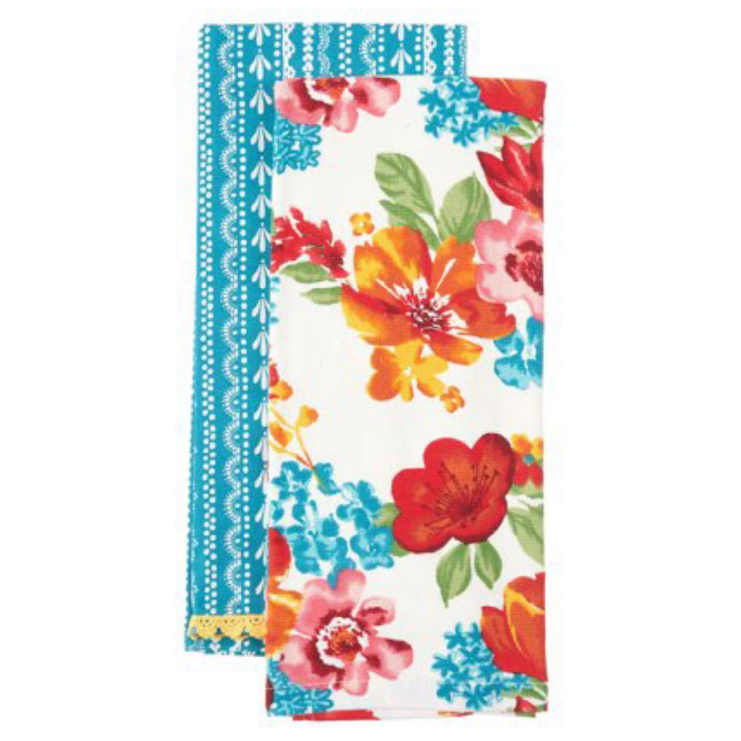 The Pioneer Woman Wildflower Whimsy Kitchen Towel Set, Multicolor, 16"W x 28"L, 2 Piece