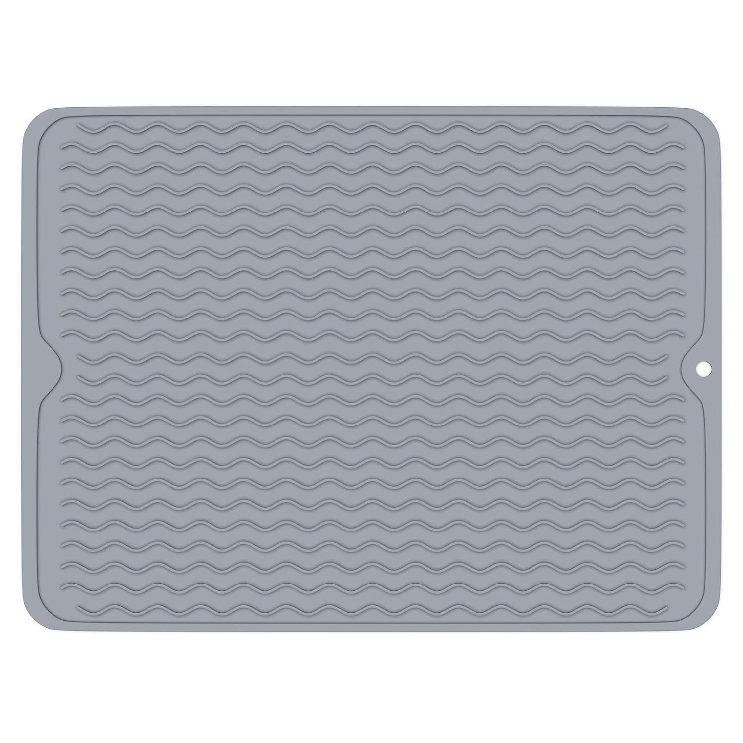 Silicone Dish Drying Mat, Non-Slip Dishwashing Mat for Kitchen Counter, Easy Clean, Waterproof, Heat-Resistant Silicone Mat 16''x12'' C49