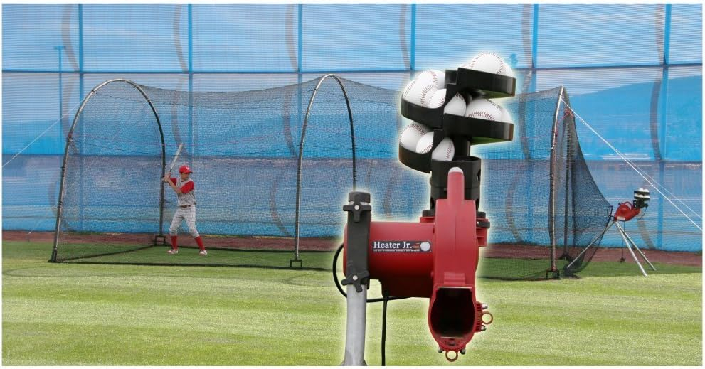 Trend Sports Heater Complete Home Batting Cage with Heater Jr. Pitching Machine