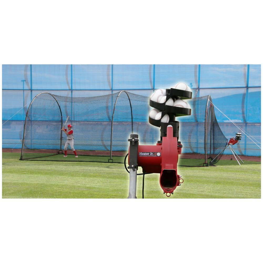 Trend Sports Heater Complete Home Batting Cage with Heater Jr. Pitching Machine