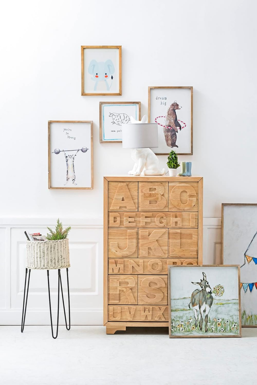 Creative Co-Op Donkey Wall Décor in Wood Frame