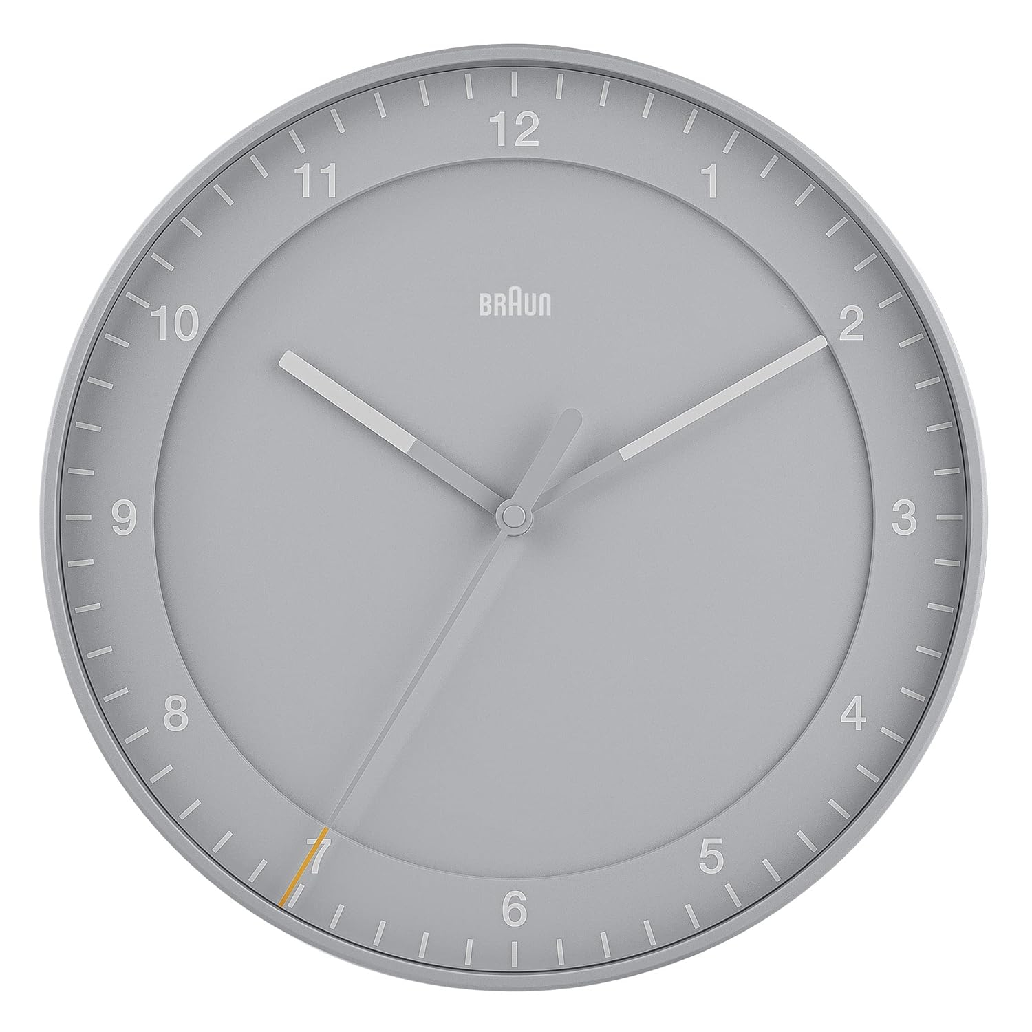 Braun Classic Large Analogue Wall Clock with Silent Sweep Movement, Easy to Read, 30cm Diameter in White, Model BC17W.
