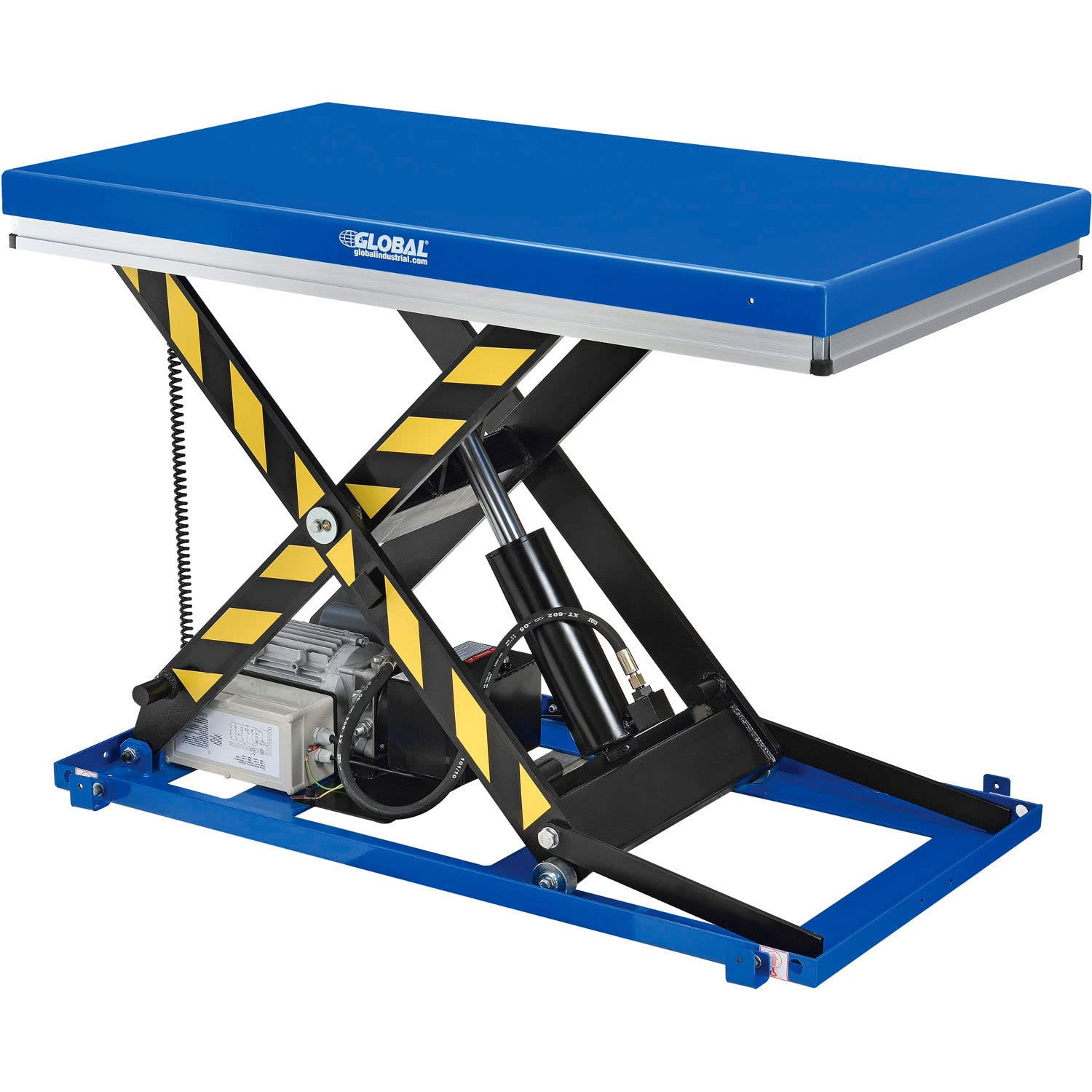Global Industrial Power Scissor Lift Table, Hand & Foot Control, 48" x 36", 2200 Lb Capacity